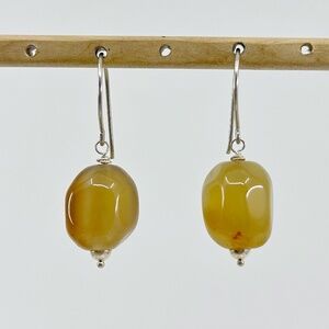 Hand Made Sterling silver carnelian bead earrings - GM601